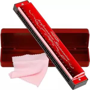 하모니카 마우스오르간 하프 아르모니카 24홀 폴리포니 디아토닉 마우스 오르간 키 오브 C 케이스 포