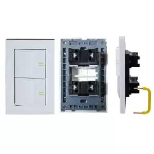 일신 표준 와이드 조명 스위치 2구 스위치 콘센트 전기재료 이구 매립형