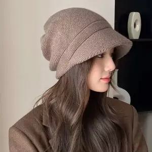 여자 깔끔한 디자인 겨울 방한 모자 촘촘 니트 캡 비니