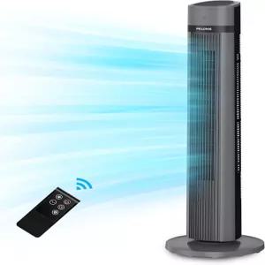 침실용 PELONIS 40인치 무검 타워형 선풍기 리모컨 장착 스탠딩 26피트 /s 90° 진동 3단 속도 설정 27dB