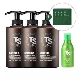 [TS트릴리온]TS 카페인 샴푸 500g 3개 + 프리미엄 TS 샴푸 100g 1개 + 저스트 TS 샴푸 샤쉐 6g 4개