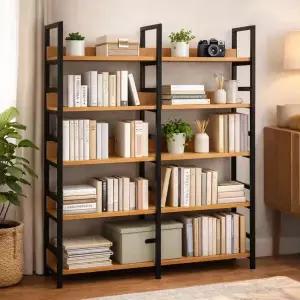[아트박스]/가구느낌 리버책장 5단 1300 철제 책꽂이 인테리어
