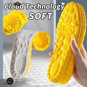 무라식 1쌍 4D 정형 스포츠 깔창  통기성 고탄성 충격 흡수 운동화 패드 남성 여성 라텍스 마사지