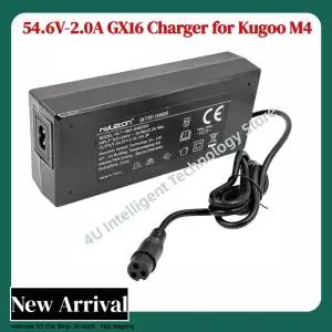 쿠고 M4 C1 Pro 스쿠터용 54.6V 2A 충전기 GX16 - 48V 리튬 배터리 전원 공급 장치 교체 전기 자전거용