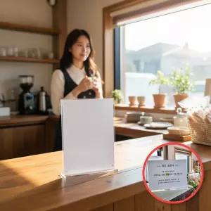 매장용 식당 안내판 a4사이즈 홍보용 알림판 메뉴판거치대