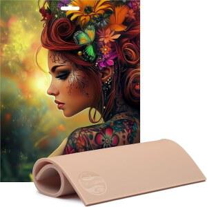 트루스킨 플래티넘 실리콘 타투 연습 스킨 - 8.5인치 x 11인치 실크터치 - 양면 - 초두꺼움 (4-5mm) - 트레이드 쇼 품질 - 타투용 가짜 스킨