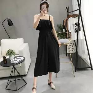 여성 민소매 밴딩 점프수트 여름 7부점프수트 끈나시 jJU2+9din