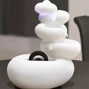 실내 분수대 물레방아 미니 거실장식 폭포 가습 화이트