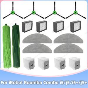 iRobot Roomba Combo j5 j5+ Plus i5 i5+ 교체용 예비 부품 롤러 사이드 브러시 Hepa 필터 먼지 가방