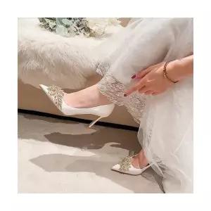 여자 신발 힐펌프스 하이힐 구두 힐 파티 슈즈 메인 빅사이즈 웨딩 큐빅꽃잎 펌프스 드레스 패션 단화 M스