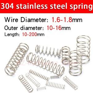 304 스테인레스 스틸 압축 스프링 리턴 와이어 직경 1.6-1.8mm 외경 10-16mm 압력 2Pcs