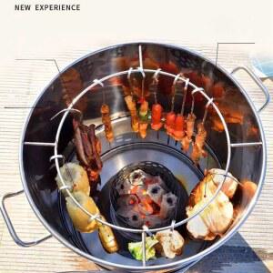 훈제 항아리 바베큐 작은통 캠핑장 꼬치 단품 스텐 가마솥 80cm 무연 스토브