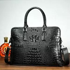 진짜 악어가죽으로 완성된 명품 스타일 남성가방 비지니스가방 서류가방 출근 출장