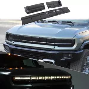 2022-2024년 2026년형 허머 EV 액세서리 SUV 픽업 ABS 훈제 전면 헤드라이트 램프 커버 가드 보호 장식