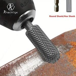 5개입 엠보싱 스틸 파일 특수형 전기 연마 헤드 연질 금속 버 리밍 로터리 육각원형 샹크