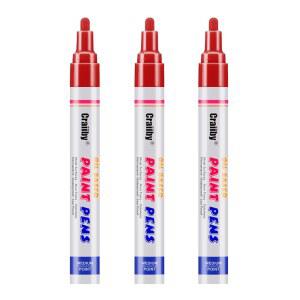 [미국배송] 빨간색 페인트 마커 3팩 기반 방수 퀵 드라이 영구 펜 세트 암석 페인팅 목재 패브릭 플라스틱 캔버스 유리 머그잔 금속 타이어 돌 DIY 공예용
