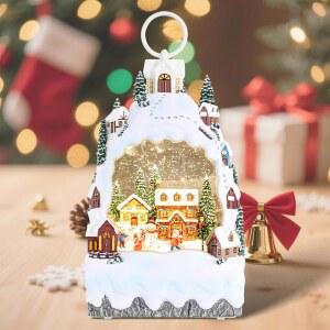 크리스마스 스노우 글로브 랜턴, 홀리데이 음악 8곡, 워터 USB/배터리 구동 6H 타이머, 글리터 빌드 가족 친구들을 위한 눈사람 장면 만들기