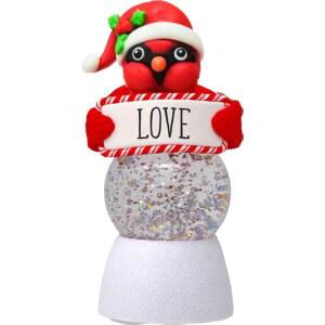 스폰티크 카디널 러브 워터 글로브 - 나무, 맨틀, 테이블탑을 위한 작은 홀리데이 조명 스노우 글로브의 참신함 계절 디스플레이를 실내 크리스마스 장식 2 25인치 x 5인치