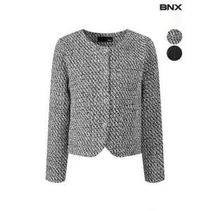 BNX [빠른배송] 여성 금장 아웃포켓 트위드 자켓 353186