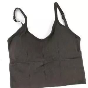 [골드스마일]데일리 편한 슬림핏 브라탑 캡 내장 이너 나시 회색