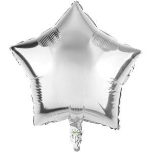 생일 파티 기념 용품을 위한 듀로니 12피스 18인치 은색 별 포일 풍선 모양의 마일라 헬륨 장식, 중간