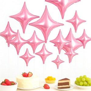 엘리베이트테크 12Pc 핑크 스타 포일 풍선 4각 파티 26인치 및 10인치 헬륨 폴리에스터 필름 생일 결혼식 발렌타인데이 장식용