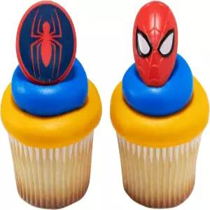 데코팩 마블의 스파이더맨TM 스파이더 앤 마스크 반지 스파이더맨 컵케이크 장식 레드 블루 푸드 세이프