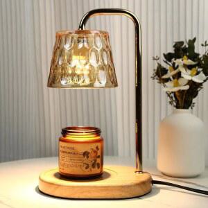 타이머 & 디머가 포함된 소이 병 캔들을 위한 PDGROW 캔들 워머 램프 버너, 가정용 장식을 캔들, 향 왁스를 유리 쉐이드가 모던 히터 황금