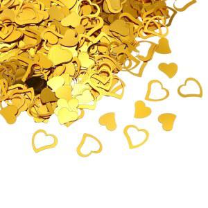 메카닉시티 1200Pcs 하트 색종이 글리터 테이블 장식 파티 웨딩 페스티벌 장식용, 0 5x0 6인치, 4x0 4인치, 골드