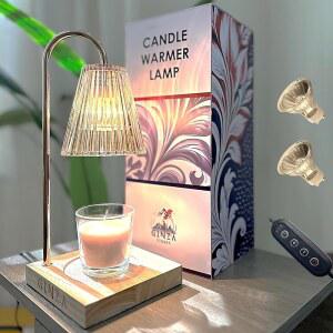 타이머가 달린 긴자 캔들 워머 램프, 거실 장식 부활절 엄마를 위한 선물 여자 친구 여동생 생일 전구 2개가 홈 앰버