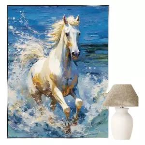 백마 풍수 유화 그림 액자 거실 서재 사무실 인테리어 벽 장식 행운 재물 복 수제 선물 개