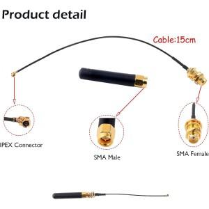 4PCS a 안테나 868MHz 915MHz 2DBI U.FL I-P-E-X-1-a 보드 호환  SMA 커넥터 ESP32 a32u4 II WiFi 15cm