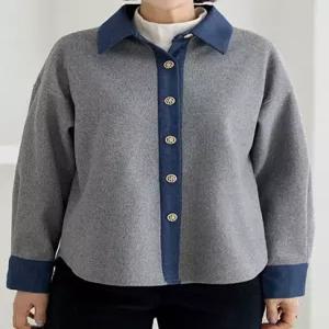 김여사 [빅사이즈] 겨울신상) 66-88) 럭셔리 금장 니트셔츠 5NB512417