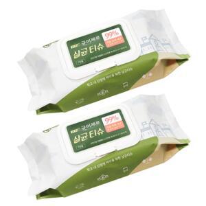 살균소독 알콜 티슈 75매 2p 병원 유치원 세정 물티슈