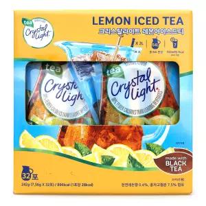 크리스탈 라이트 레몬 아이스티 7.56g x 16포 2팩 32개입 저칼로리 음료