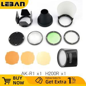 Godox H200R 플래시 헤드 확장 헤드(AK-R1 헛간 도어 Snoot 컬러 필터 벌집 디퓨저 볼 키트 포함)