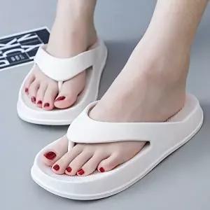 [엄지척]여자 일상 신발 하얀 쪼리 예쁜 휴가룩 피서 슬리퍼