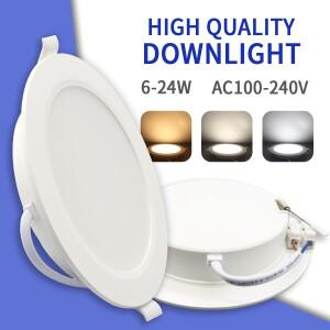 공장등10pcs LED 통 110V 220V 천장 조명 6W 17W 20W 24W cessed Led 다운 라이트 라운드 패널 스포트라이