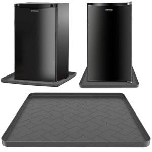 미니 냉장고 실리콘 매트, 19.7''x19.7''x0.5''-냉장고 드립 트레이 오목 및 볼록 디자인은 누수 방지 미끄럼 기능이 있어 세탁기, 건조기, 와인 쿨러, 식기세척기 등과 완벽하게 호환됩니다. (Grey1)