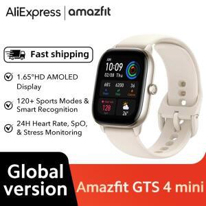 새로운 Amazfit GTS 4 미니 스마트 시계 1.65인치 울트라 HD AMOLED 디스플레이 Alexa 내장 24H 심박수 120