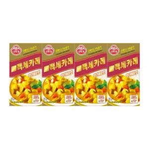 오뚜기 백세카레 고형 약간매운맛, 200g, 4개
