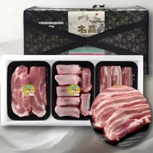 한돈 제주 오겹살 등갈비 미박 목살 제주 도새기 3종 선물세트 1.2KG
