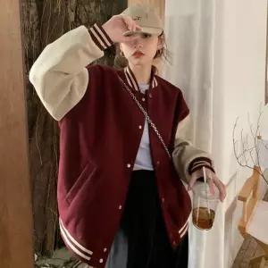 여성 기모안감 배색 포인트 봄 겨울 패션템 야구점퍼 mcd3+6GDx