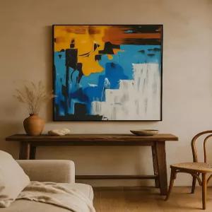 장인 팅크 손으로 그린 캔버스 월 아트 나무 액자 24x36인치 거실 라운지 침실용 현대 미술 대형 유화를 걸