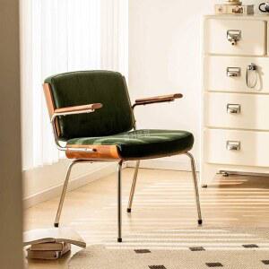 북유럽 스타일 싱글 체어 1인 가죽 가죽 소파 원목 고무나무 낮은 커피숍 카페 의자