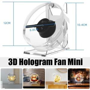 미니 소형 3D 홀로그램 팬 프로젝터 LED 광고 디스플레이 기계 리모컨 스탠드 포함 상점 바 파티 데스크탑