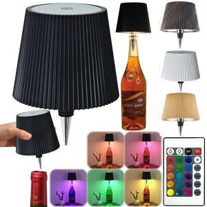 무선 병 램프 3색 + RGB 장식용 야간 조명 터치 제어 데스크 LED (거실 파티 바