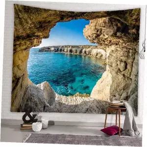 바다풍경 동굴 패브릭 포스터 벽걸이 태피스트리 인테리어 장식 침실 거실 배경
