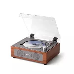 클래식 엔틱 레트로 블루투스 무선CD플레이어 오디오 스피커 USB AUX 헤드폰단자 전용-리모컨 취침타이머-1