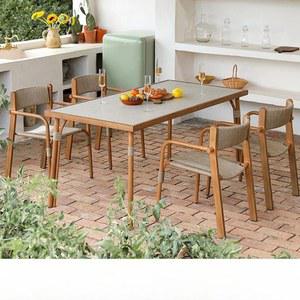 라탄 의 트 야외 스 다크 접이식 그레이 테이블의 2셋트